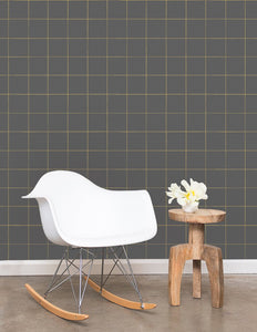 Pascal - Gold on Charcoal Wallcovering