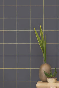 Pascal - Gold on Charcoal Wallcovering