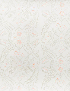 Salad Days-  Straw and Gloaming (Neon Orange) on Cream Wallcovering