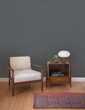 Load image into Gallery viewer, Sisters of The Sun - Blue Velvet on Charcoal Wallcovering