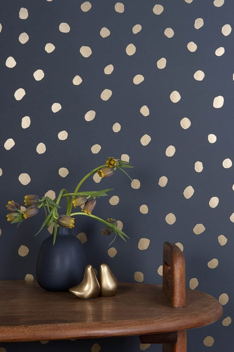 Sisters of The Sun - Gold on Charcoal Wallcovering