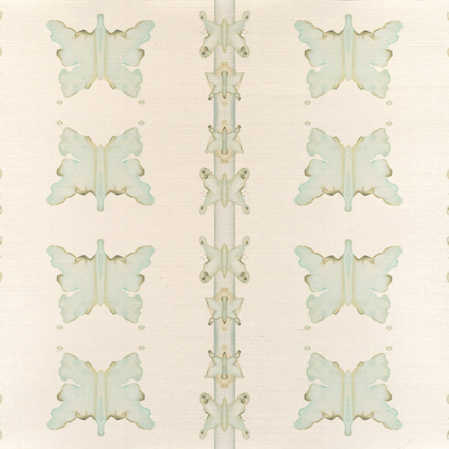 Mariposa in Verde Grasscloth Wallcovering