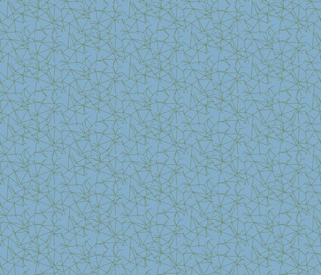 Morning Dew Cornflower Fern Fabric
