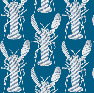 Lobster Stripe Summer Blues Wallcovering