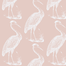 Load image into Gallery viewer, Blue Heron Pinkish White Fabric