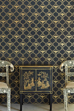 Load image into Gallery viewer, Honey Bees - Gold On Charcoal Wallcovering