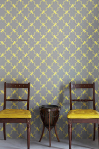 Horse Trellis - Acid On Grey Wallcovering