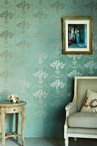 Lucky Charms - Graphite On Denim Wallcovering